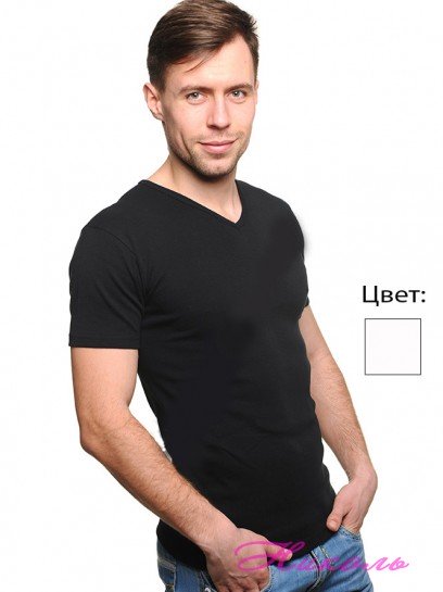 Футболка чоловіча Наталюкс 1303 біла (бавовна 100 %)