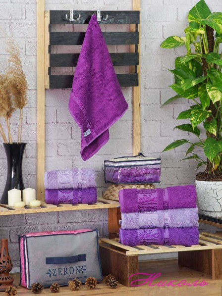 Полотенце Zeron 701744 махра 70*140см (баня) ассорти, бамбук Турция