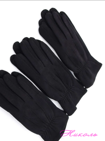 Рукавиці чоловічі Angela A01A чорні (акріл. поліамід) на хутрі, сенсор