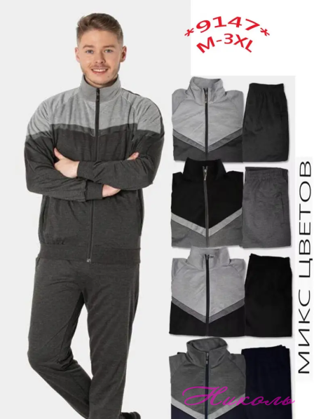 Костюм спортивний чоловічий 9147 (бавовна, поліестер)