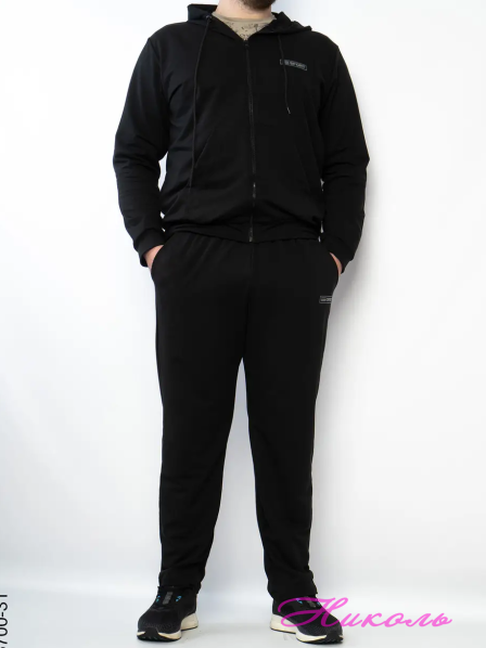 Костюм спортивний чоловічий 6700 чорний (бавовна)