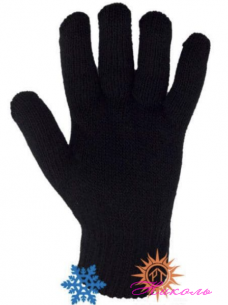Рукавиці жіночі подвійні T002 чорні one size (акріл, бавовна)