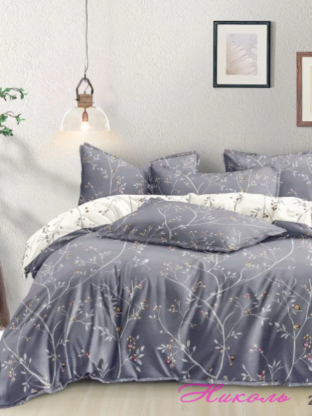 Комплект постільної білизни Viluta 25354 сімейний, підковдра 2шт 210 см*143 см, простирадло 220*240, наволочка 2шт 70*70 (ранфорс) Україна (роздріб)